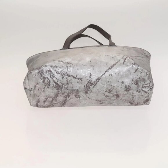 GUCCI GG Implementation Tote Bag Coated Canvas Silver Auth 117334 - Picture 6 of 16
